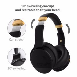 COWIN E8 Active Noise Cancelling Bluetooth Headphones with Mic Hi-Fi Deep Bass Wireless Headphones Over Ear Stereo Sound Headset