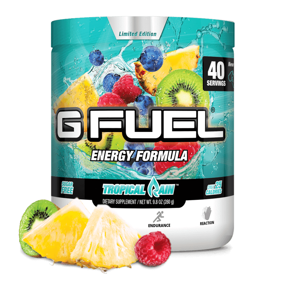 G Fuel Elite Energy and Endurance Powder Tub, Tropical Rain, 40 Servings