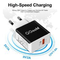 QGEEM QC 3.0 USB Charger Fiber Drawing Quick Charge 3.0 Fast Charger Portable Phone Charging Adapter for iPhone Xiaomi Mi9 EU US